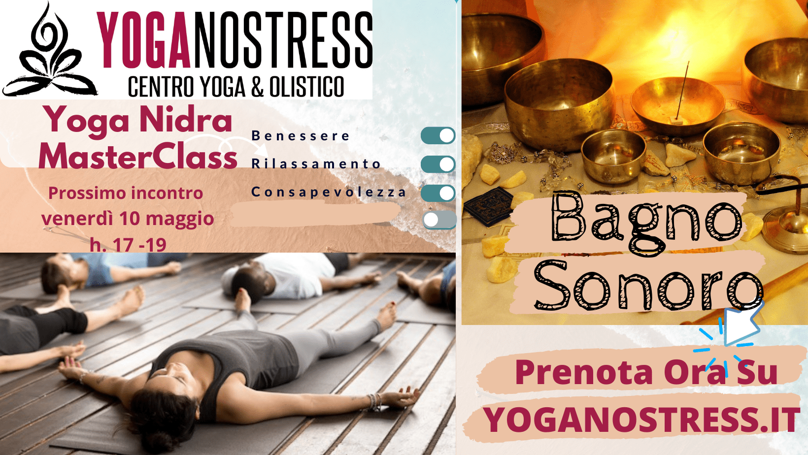 BAGNO SONORO Yoga Nidra Meditazione e Consapevolezza on line e in presenza con le campane tibetane - MASTERCLASS venerdì 10 maggio