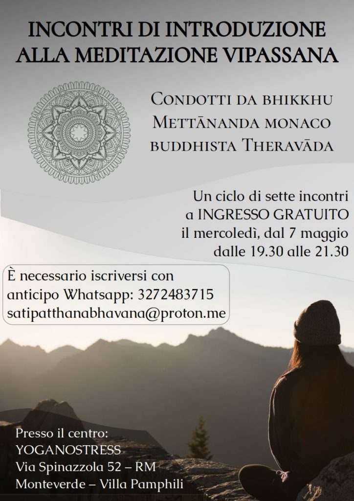meditazione vipassana roma monteverde bhante mettadanta