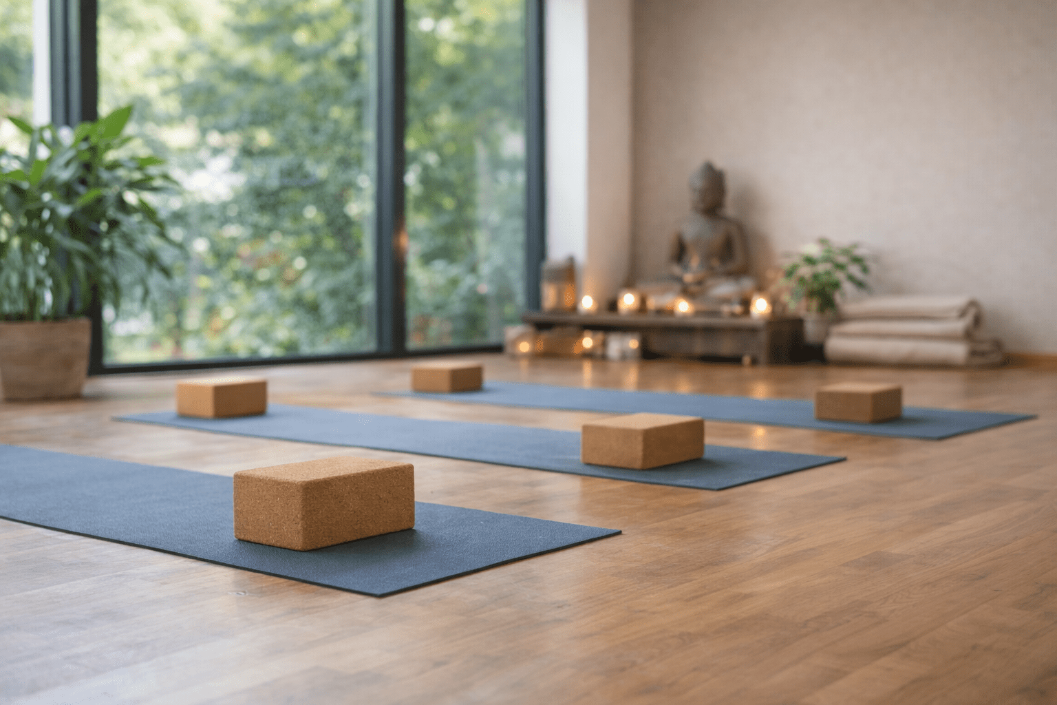 Ambiente yoga tranquillo e rassicurante per prenotare le lezioni Yoganostress a Roma