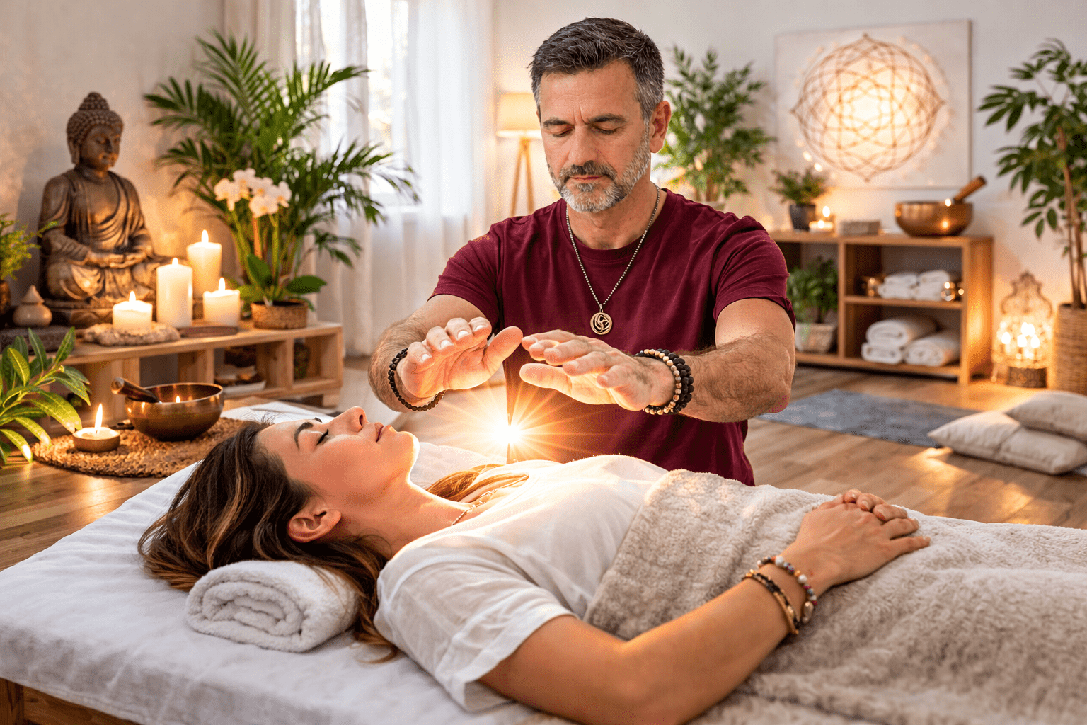 Attivazione Reiki secondo livello Metodo Usui a Roma presso Yoganostress – trattamento Reiki con mani appoggiate