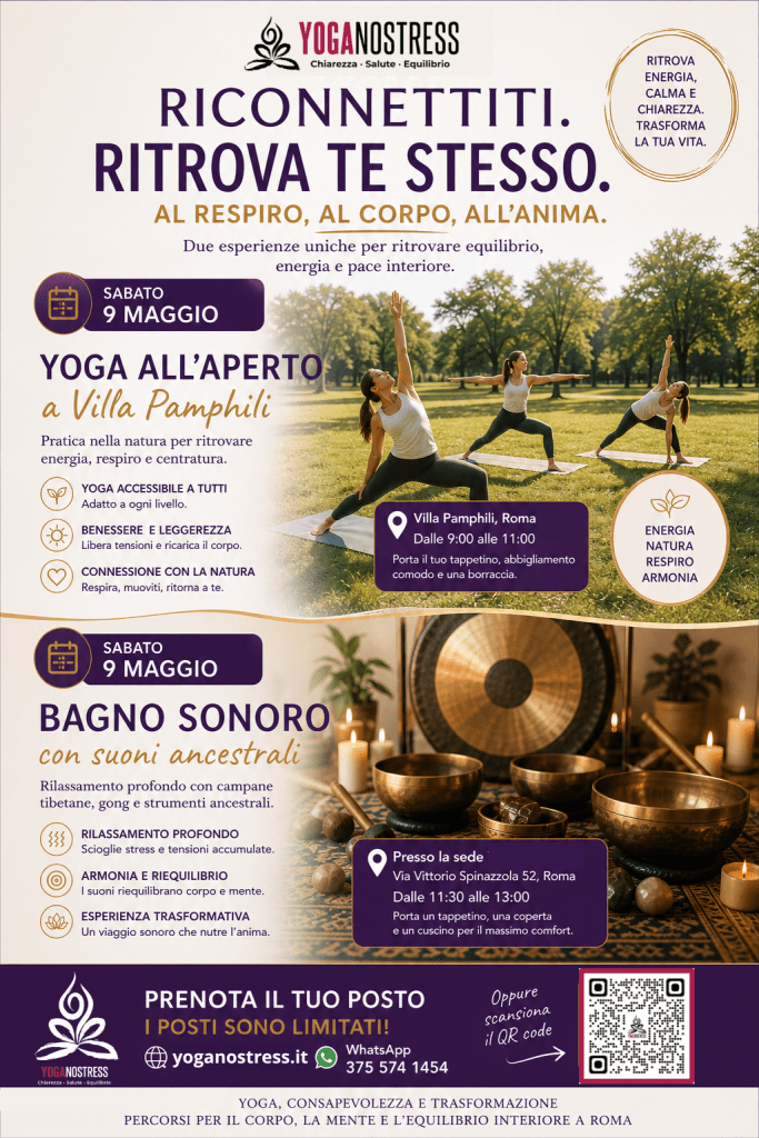 Bagno Sonoro e yoga all'aperto a villa Pamphili
